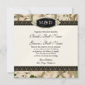 Baroque  Lily Gold Formal Elegant Wedding Kaart (Voorkant)