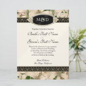 Baroque Lily Gold Formal Elegant Wedding Kaart (Staand voorkant)