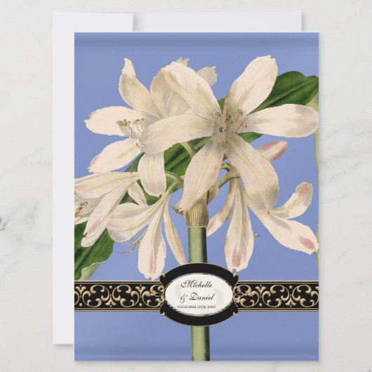 Baroque Lily Gold Formal Elegant Wedding Kaart (Achterkant)