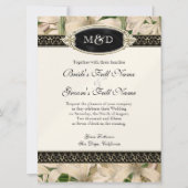 Baroque Lily Gold Formal Elegant Wedding Kaart (Voorkant)