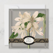 Baroque  Lily Gold Formal Elegant Wedding Kaart (Achterkant)