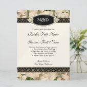 Baroque  Lily Gold Formal Elegant Wedding Kaart (Staand voorkant)