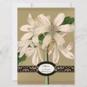 Baroque  Lily Gold Formal Elegant Wedding Kaart (Achterkant)