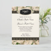 Baroque  Lily Gold Formal Elegant Wedding Kaart (Staand voorkant)