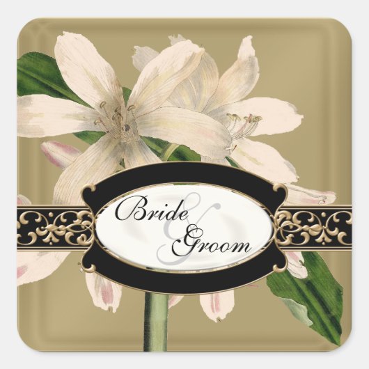 Baroque Lily Gold Formal Favor Gift Labels (Voorkant)