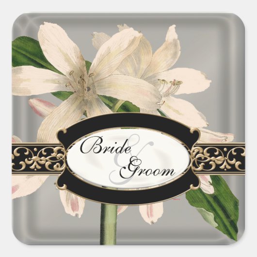 Baroque Lily Gold Formal Favor Gift Labels (Voorkant)