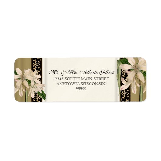 Baroque  Lily Gold Formal Matching Address Etiket (Voorkant)