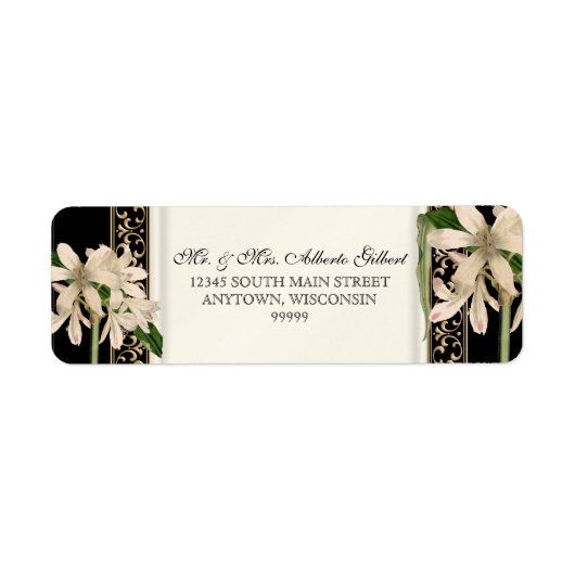 Baroque  Lily Gold Formal Matching Address Etiket (Voorkant)