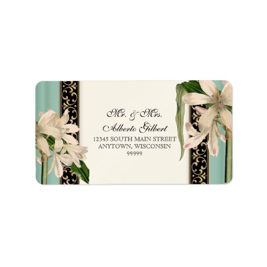 Baroque  Lily Gold Formal Matching Address Etiket (Voorkant)