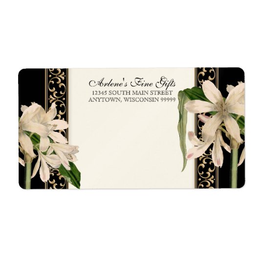 Baroque  Lily Gold Formal Matching Address Etiket (Voorkant)