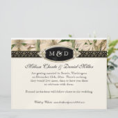 Baroque  Lily Gold Formal Save the Date Kaart (Staand voorkant)