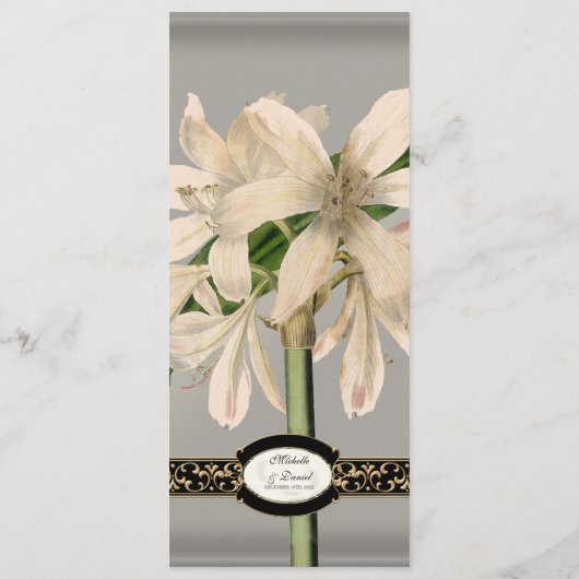 Baroque  Lily Gold Formal Wedding Menu (Achterkant)