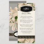 Baroque  Lily Gold Formal Wedding Menu (Voorkant / Achterkant)