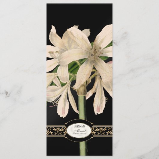 Baroque  Lily Gold Formal Wedding Menu (Achterkant)