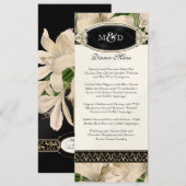 Baroque Lily Gold Formal Wedding Menu (Voorkant / Achterkant)