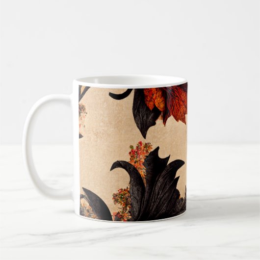 Baroque Maple Leaves Pattern Koffiemok (Links)