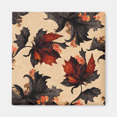 Baroque Maple Leaves Pattern Magneet (Voorkant)