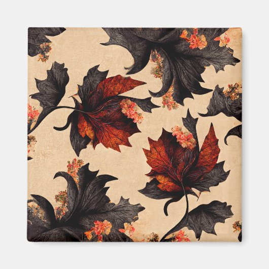 Baroque Maple Leaves Pattern Magneet (Voorkant)