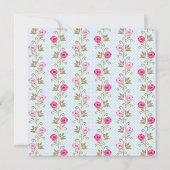 Baroque Marie Antoinette Floral Pastel Roze Kaart (Achterkant)