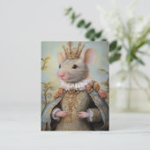 Baroque Mouse Royal King Portrait Design Briefkaart (Staand voorkant)