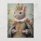 Baroque Mouse Royal King Portrait Design Briefkaart (Voorkant)