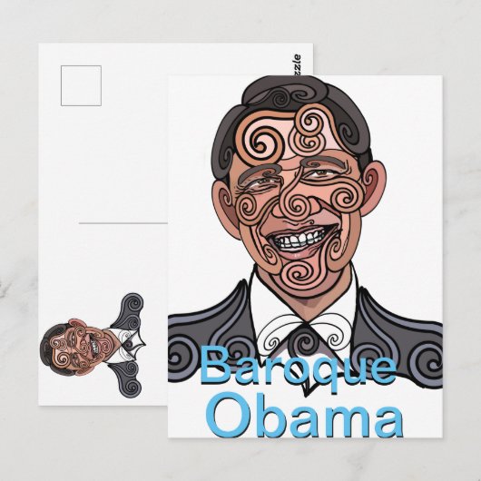 Baroque Obama Briefkaart (Voorkant / Achterkant)