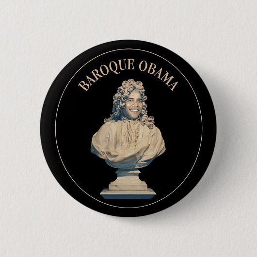Baroque Obama Ronde Button 5,7 Cm (Voorkant)