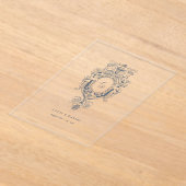 Baroque Ornament Crest Calligraphy Wedding  Acryl Uitnodigingen (Laagn)