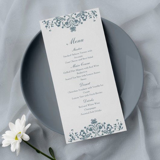 Baroque Ornament Elegant Wedding Menu