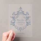Baroque Ornament Wedding Acrylic Invitation Acryl Uitnodigingen (Insitu (Draagbaar))