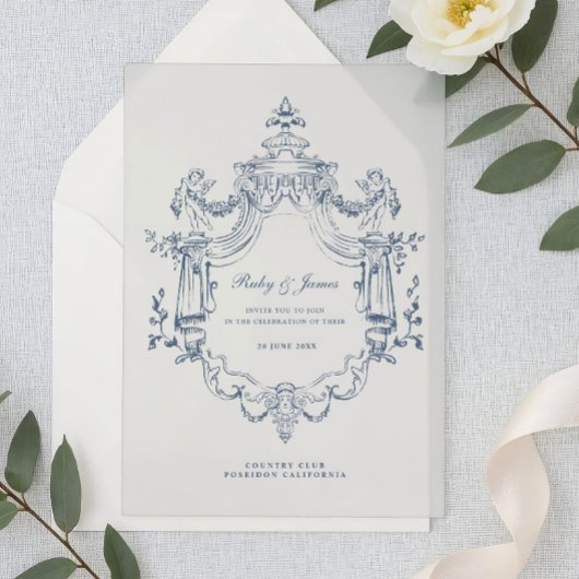 Baroque Ornament Wedding Acrylic Invitation Acryl Uitnodigingen