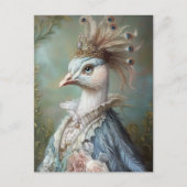 Baroque Peacock Royal Portrait Design Briefkaart (Voorkant)