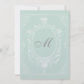 Baroque Peacock sparen de Datum Uitnodiging - Blau (Achterkant)