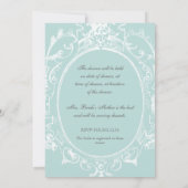 Baroque Peacock Vrijgezellenfeest Invite - Aqua Bl Kaart (Achterkant)