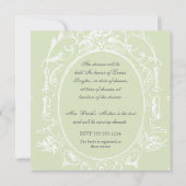 Baroque Peacock Vrijgezellenfeest Invite - Aqua Bl Kaart (Achterkant)