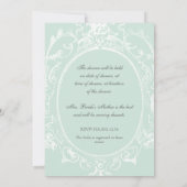 Baroque Peacock Vrijgezellenfeest Invite - Blue Gr Kaart (Achterkant)