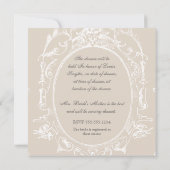 Baroque Peacock Vrijgezellenfeest Invite - Mocha T Kaart (Achterkant)