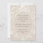 Baroque Peacock Vrijgezellenfeest Invite - Mocha T Kaart (Achterkant)