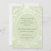 Baroque Peacock Vrijgezellenfeest Invite - Olijven Kaart (Achterkant)