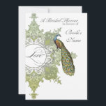 Baroque Peacock Vrijgezellenfeest Invite - Olijven Kaart<br><div class="desc">PAPIERSELECTIE: Dit is te zien op basispapier, een andere geweldige keuze zou zijn "metallisch ijs", een schoon wit, gepeld grijs oppervlak. Het zou ook mooi zijn op "Champagne Metallic" linen, vilt of een van de andere keuzes. ONTWERP: Dit , geïnspireerde bruiloft collectie heeft een volledig samenstel van producten en kan...</div>