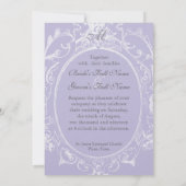 Baroque Peacock Wedding Invitation - Lavender Kaart (Achterkant)