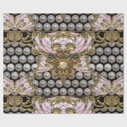 Baroque Pearly Elegant Romantic Cadeaupapier (Vlak)