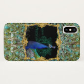 Baroque Roccoco Elegant Peacock met scrollen Case-Mate iPhone Case (Achterkant (horizontaal))