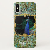 Baroque Roccoco Elegant Peacock met scrollen Case-Mate iPhone Case (Achterkant)