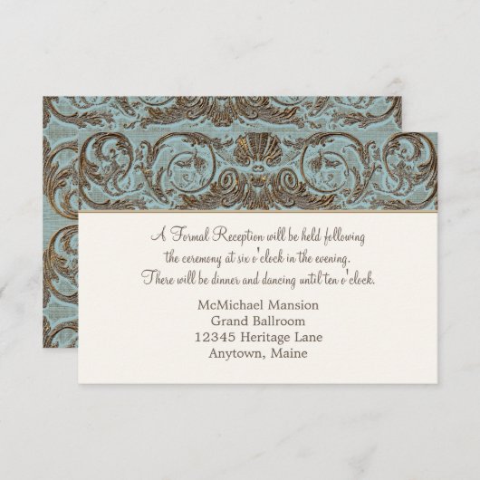 Baroque Rococo Antiek Gold  Formele Kaart (Voorkant / Achterkant)