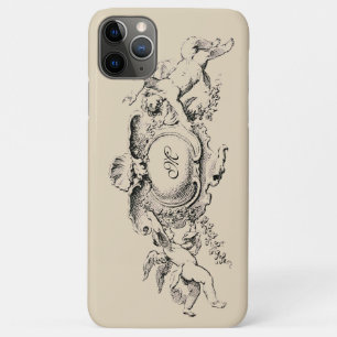 Baroque Rococo Cherubs Monogram Sjabloon Case-Mate iPhone Case