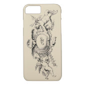 Baroque Rococo Cherubs Monogram Sjabloon Case-Mate iPhone Case (Achterkant)
