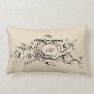 Baroque Rococo Cherubs Monogram Sjabloon Kussen
