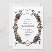  Baroque Rococo Floral Cartouche RSVP Kaart (Voorkant)