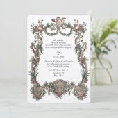 Baroque Rococo François Boucher Cartouche Wedding Kaart (Staand voorkant)